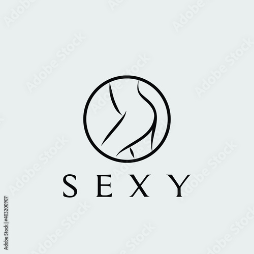 Illustration abstract sexy girl or woment line art style silhouette logo design salon fitness photo