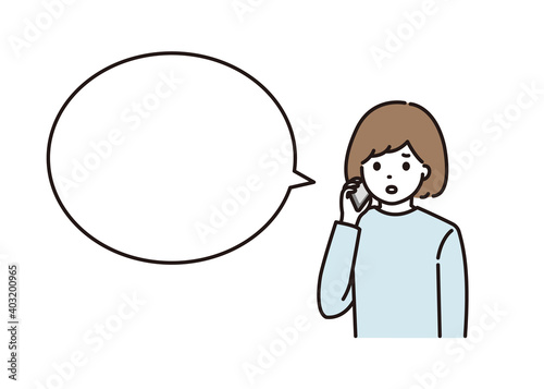 電話 女性 困る イラスト