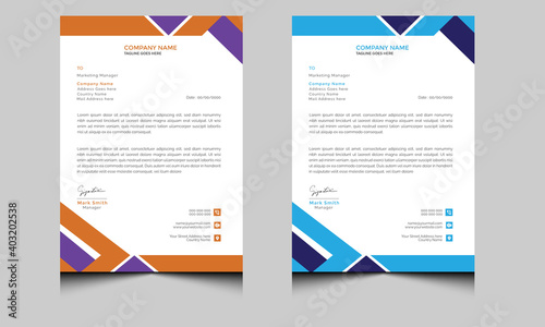 modern business letterhead in abstract design 