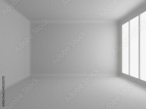 Wallpaper Mural 3d render White empty interior with corner angles Torontodigital.ca