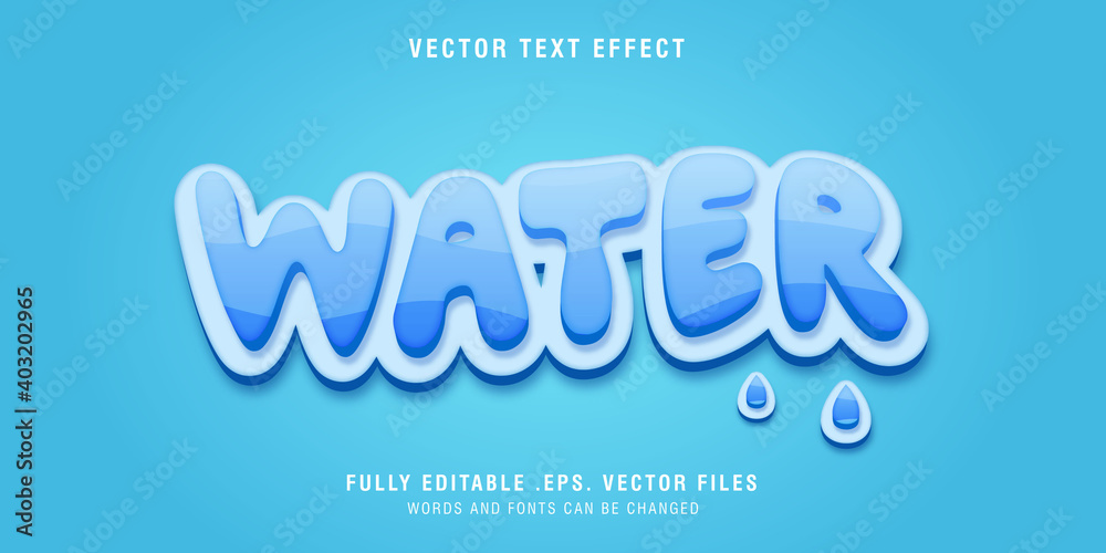Water text style effect editable Water text style effect editable