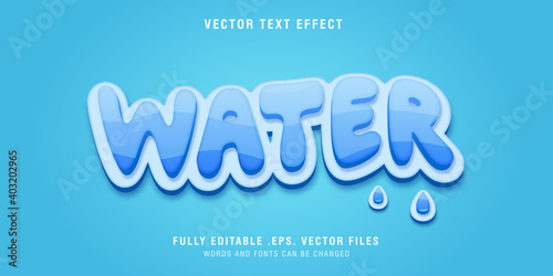 Water text style effect editable