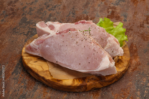 Raw pork meat steak for grill