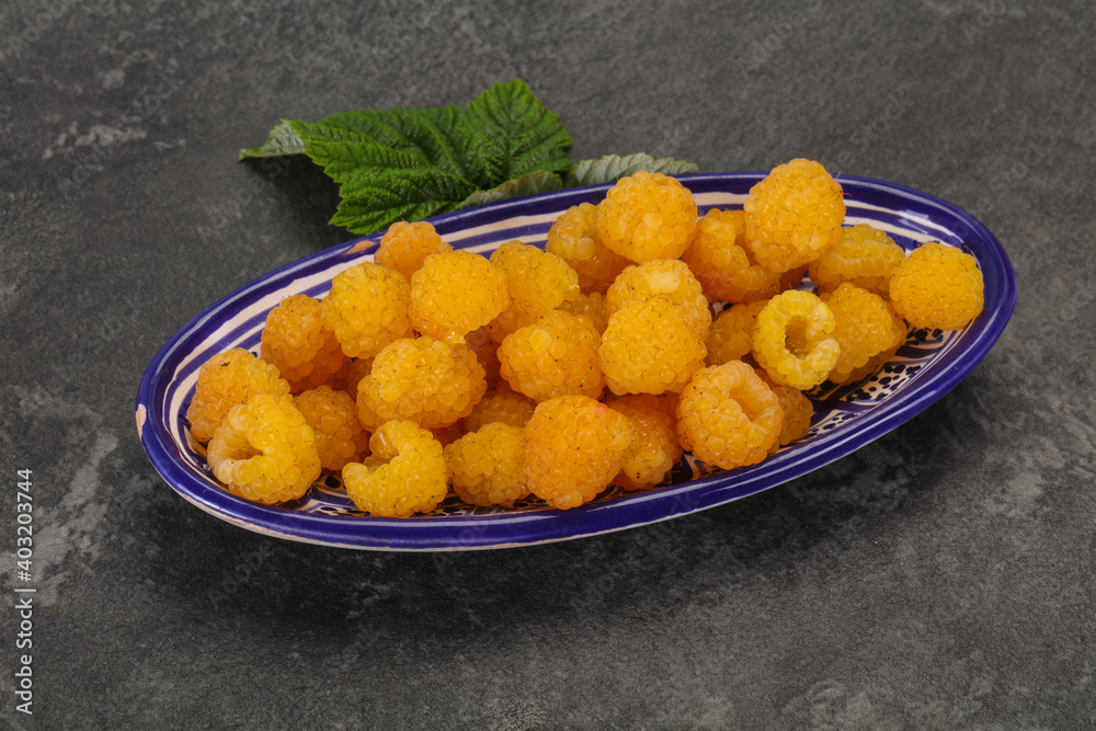 Sweet ripe tasty yellow raspberry Sweet ripe tasty yellow raspberry