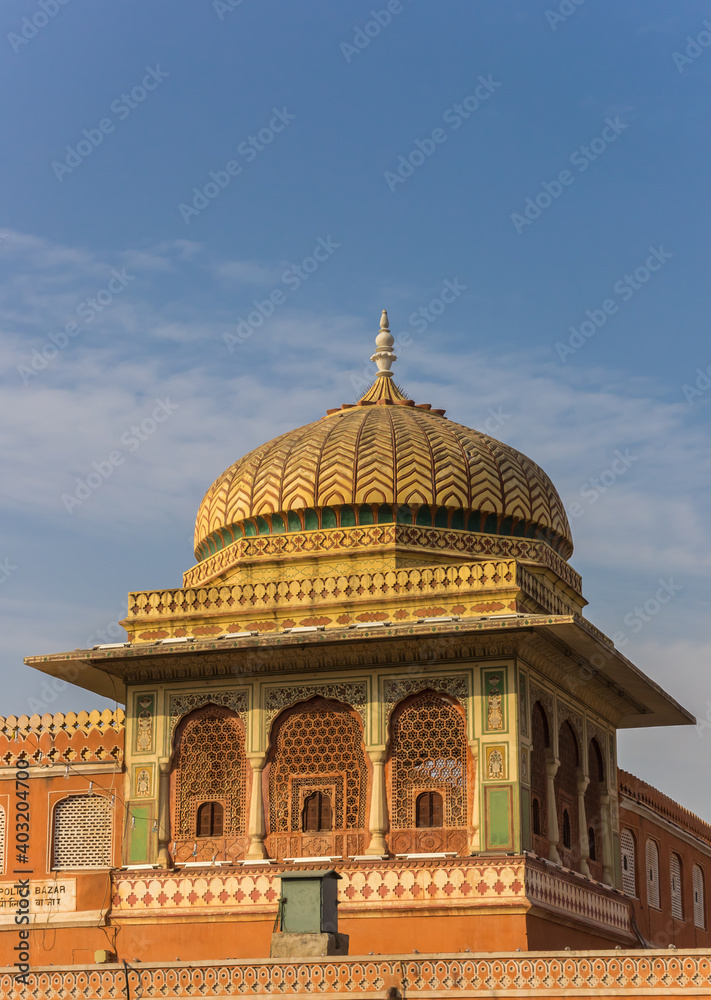 Tower of the Tripolia Bazar market in Jaipur, India