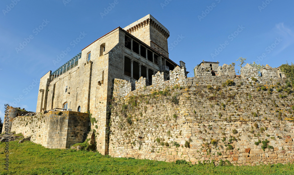 Castle of Monterrey in Verin, Galicia, Spain. Verin is a town in the province of Ourense through which the Camino de Santiago passes.