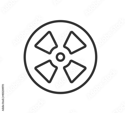 car wheel vector icon isolated.
