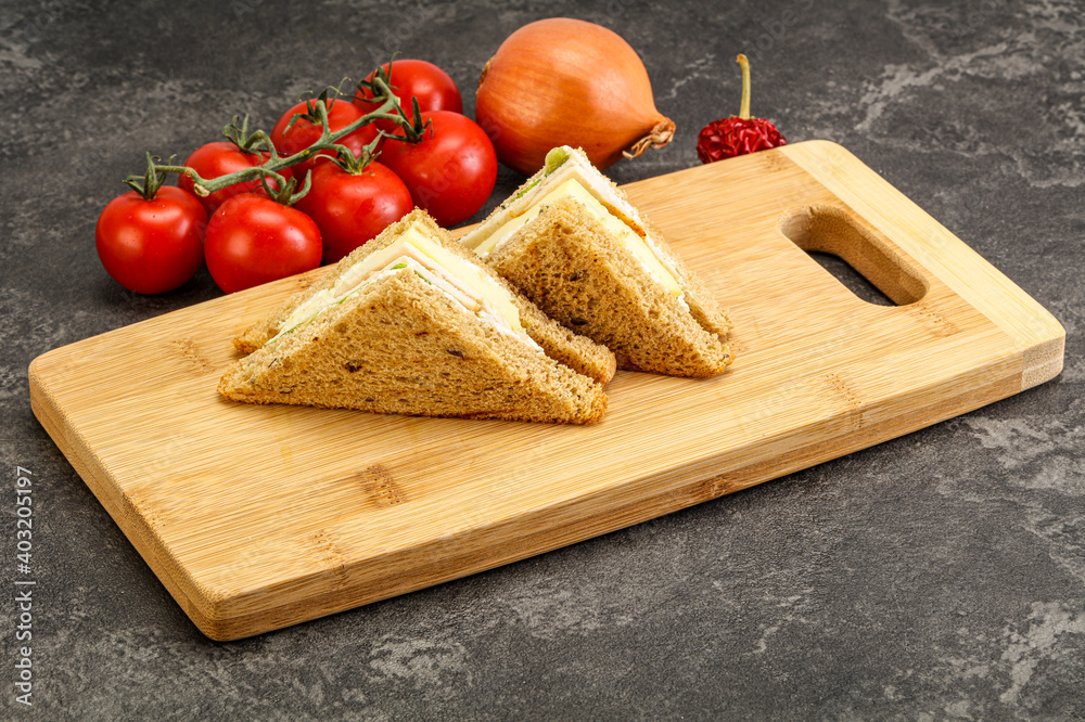 Club sandwich with chicken and cheese Club sandwich with chicken and cheese