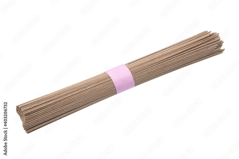 Bundle japanese soba noodle sticks. Asian food.
Full depth of field with clipping path. Bundle japanese soba noodle sticks. Asian food.
Full depth of field with clipping path.