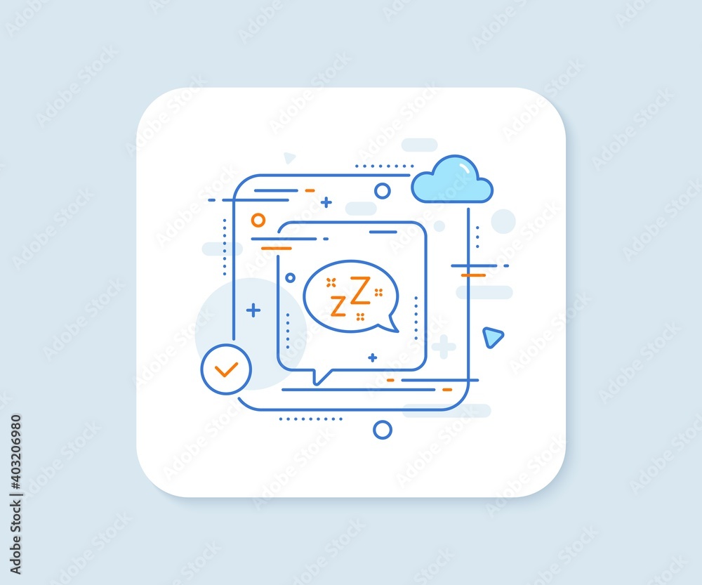 Sleep line icon. Abstract vector button. Zzz speech bubble sign. Chat message symbol. Sleep line icon. Speech bubble concept. Vector Sleep line icon. Abstract vector button. Zzz speech bubble sign. Chat message symbol. Sleep line icon. Speech bubble concept. Vector