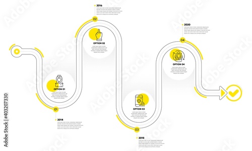 Teamwork, Seo phone and Hospital nurse line icons set. Timeline plan infograph. Middle finger sign. Employees change, Search engine, Medical assistant. Gesture. Business set. Vector
