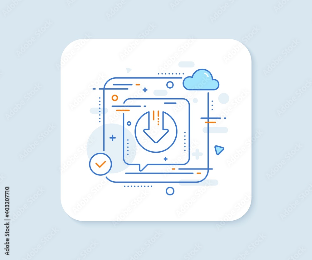 Download line icon. Abstract vector button. Down arrow sign. Discount symbol. Download arrow line icon. Speech bubble concept. Vector Download line icon. Abstract vector button. Down arrow sign. Discount symbol. Download arrow line icon. Speech bubble concept. Vector