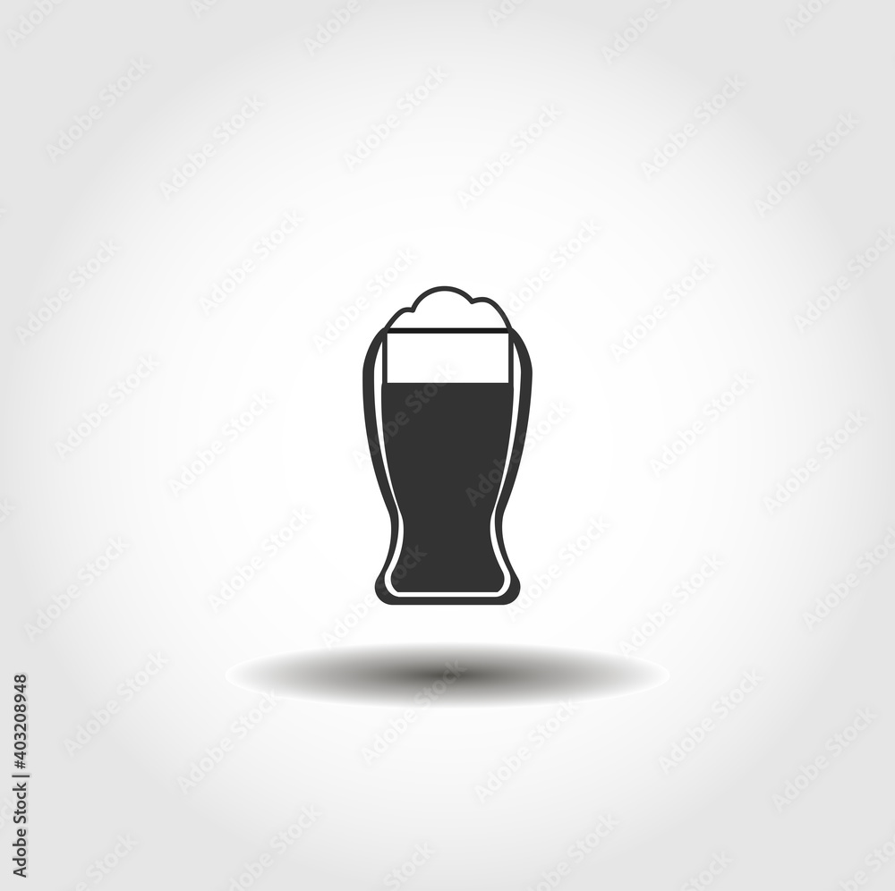 Beer glass isolated vector icon. drink design element Beer glass isolated vector icon. drink design element
