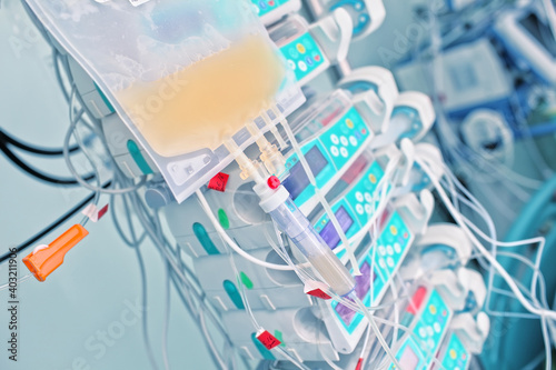 Intravenous drip and electronic devices in the ICU as a concept of an integrated approach to treatment photo