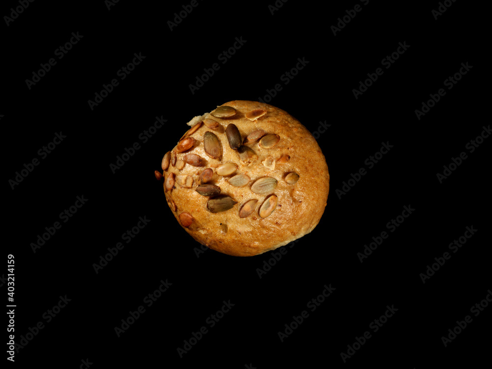 bread on a black background bread on a black background