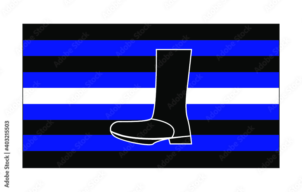 Vector illustration of flat Boot fetish pride flag on white background. A symbol of the boot fetishists community. Vector illustration of flat Boot fetish pride flag on white background. A symbol of the boot fetishists community.
