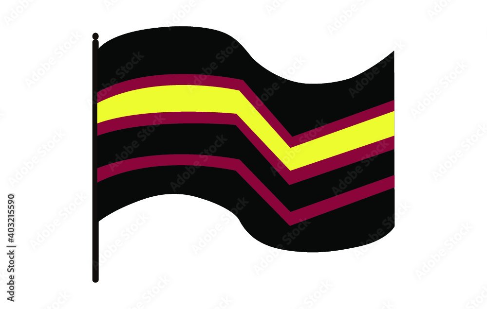 Vector illustration of waving Rubber/ Latex pride flag on white