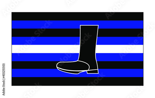 Vector illustration of flat Boot fetish pride flag on white background. A symbol of the boot fetishists community.
