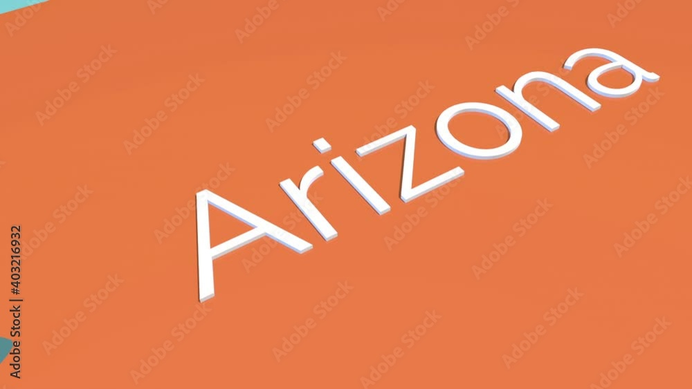 3d map animation showing the state of Arizona from the united states of