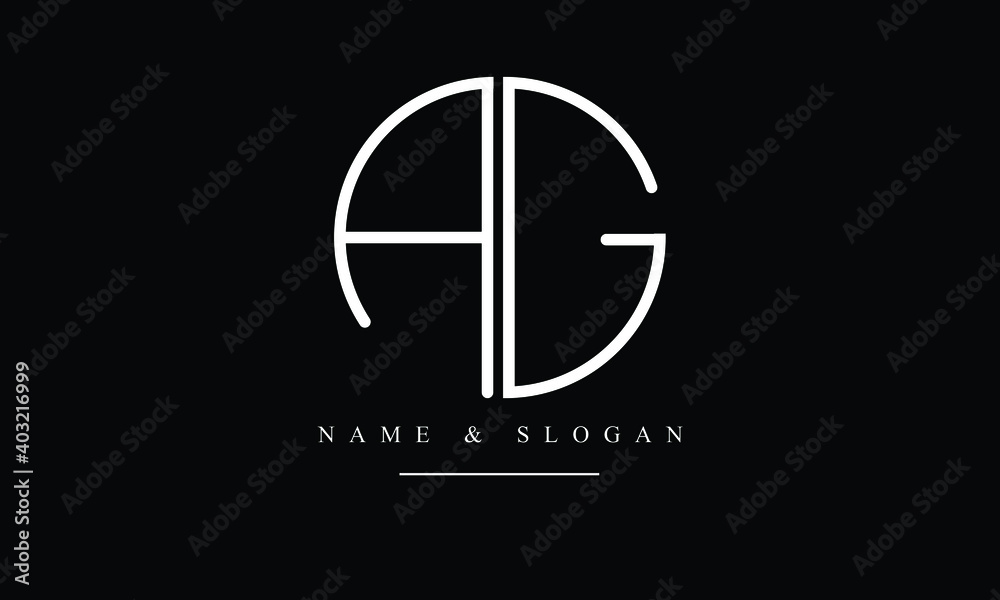 AG, GA, A, G abstract letters logo monogram - obrazy, fototapety, plakaty 