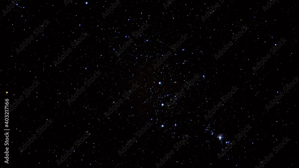 Rotating shot of the constellation of Orion