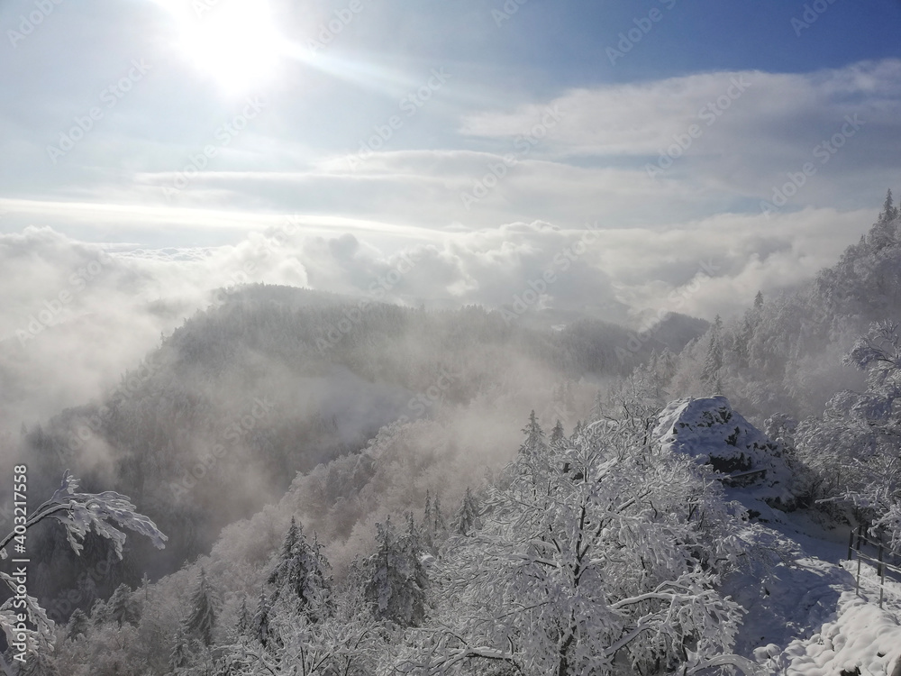 clouds over the mountains