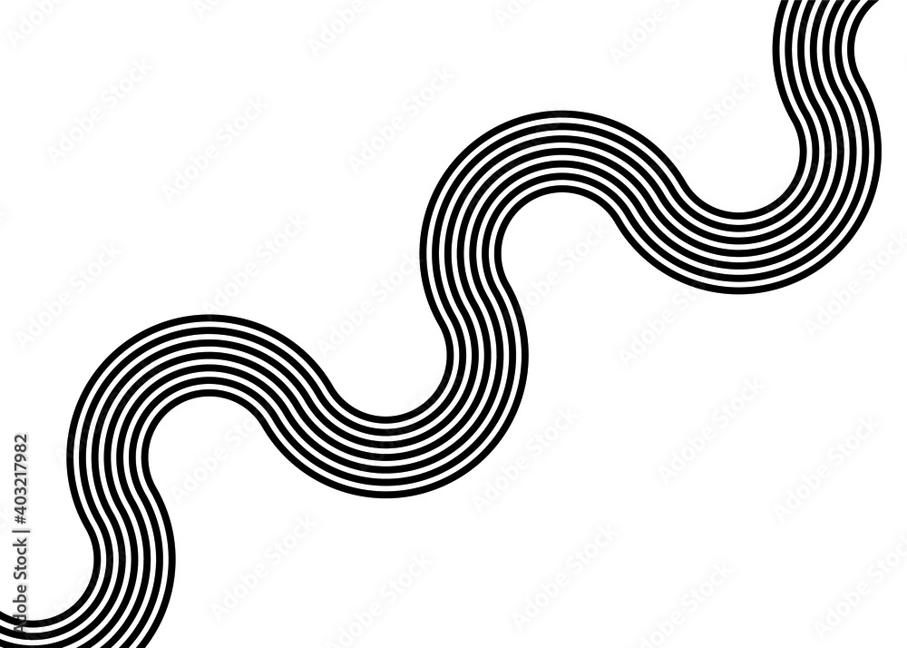 Striped pattern of wavy black lines on a white background. Trendy vector background Striped pattern of wavy black lines on a white background. Trendy vector background