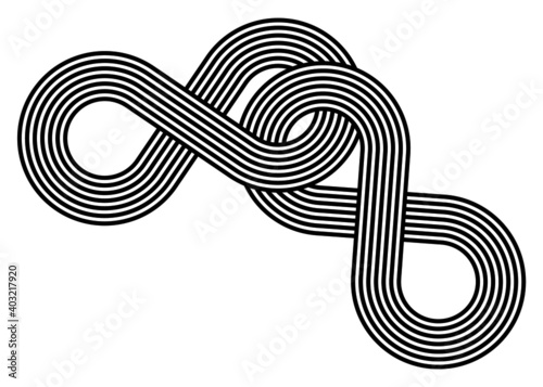 Abstract pattern of swirling black lines on a white background. Trendy vector background