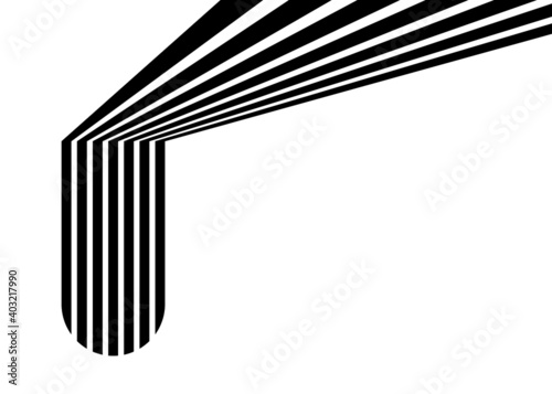 Striped pattern of straight black lines on a white background in retro style. Trendy vector background