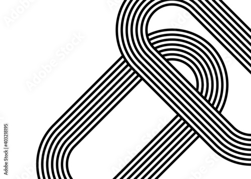 Striped pattern of parallel black lines on a white background. Modern vector background