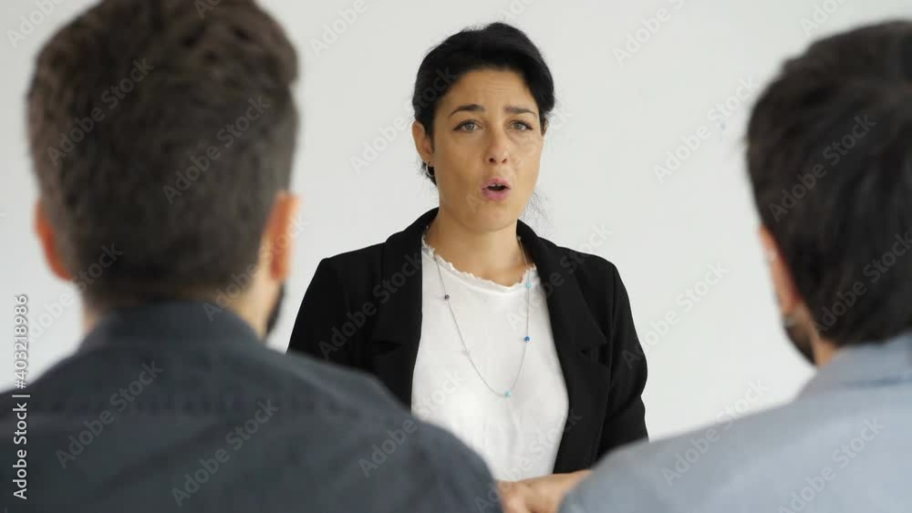 business, career - female manager gives a lesson at the refresher course business, career - female manager gives a lesson at the refresher course