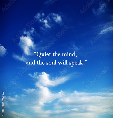 Canvas-taulu Quiet the mind and the soul will speak