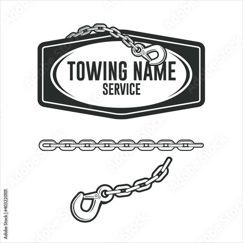 Logo template for towing service, vector art. photo