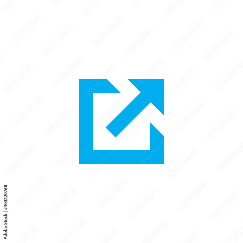External Link Icon with Arrow and Box, Open in new window flat icon. Stock Vector illustration isolated on white background. External Link Icon with Arrow and Box, Open in new window flat icon. Stock Vector illustration isolated on white background.