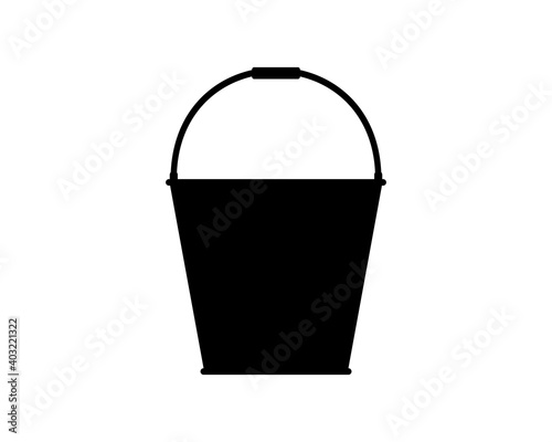 Bucket silhouette. Vector isolated icon on white background. 