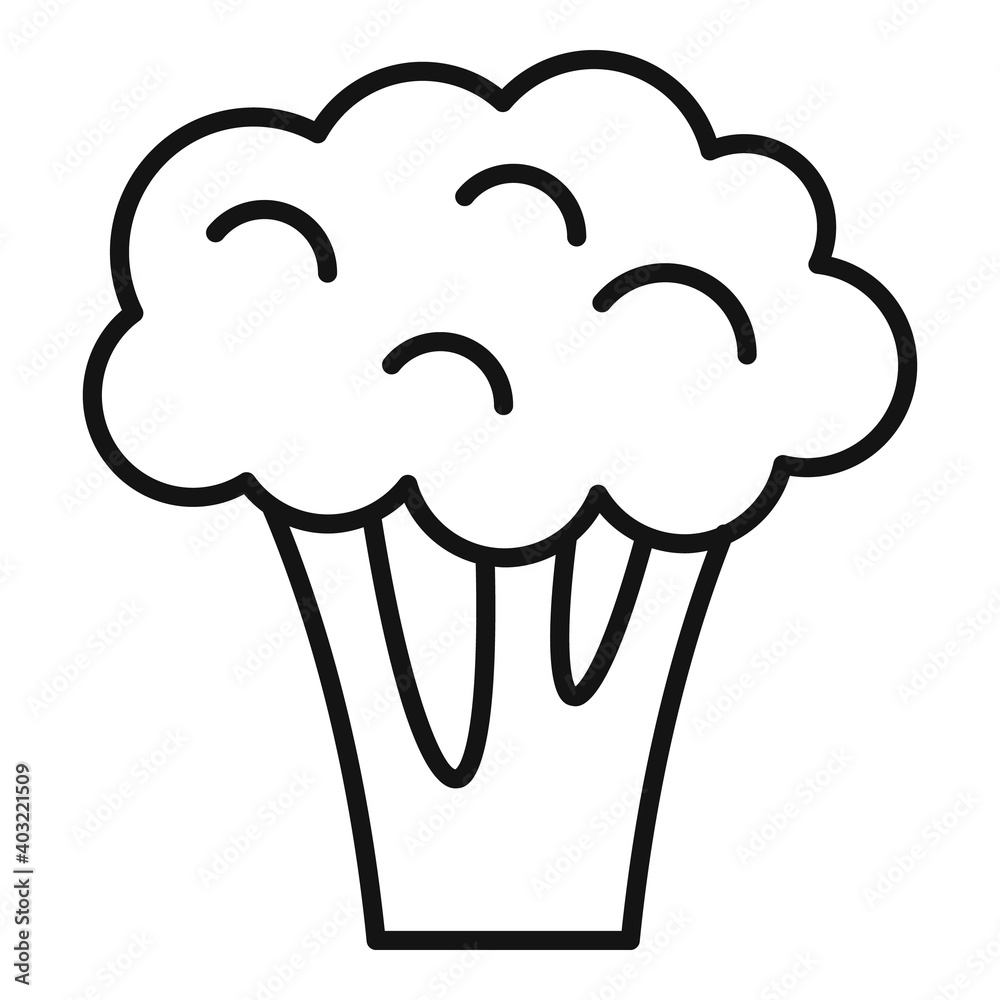 Garden broccoli icon. Outline garden broccoli vector icon for web design isolated on white background Garden broccoli icon. Outline garden broccoli vector icon for web design isolated on white background