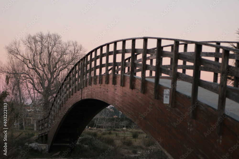 sunset Bridge in the nature