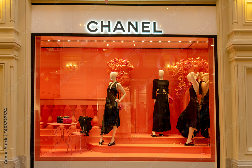 Moscow, Russia December 15, 2020: Chanel shop in Moscow, GUM shopping centre. Chanel is a fashion house specialized in haute couture and luxury goods. Photo | Adobe Stock