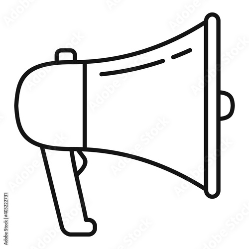 Megaphone pr specialist icon. Outline megaphone pr specialist vector icon for web design isolated on white background