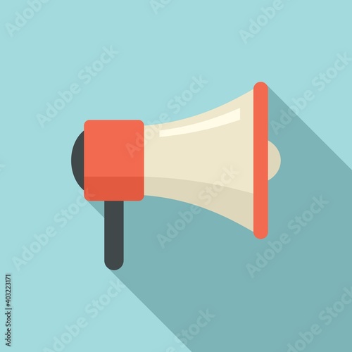 Product manager megaphone icon. Flat illustration of product manager megaphone vector icon for web design