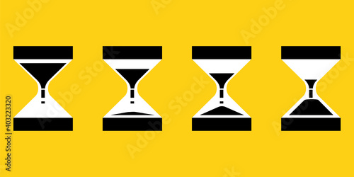 Hourglass in abstract style. Time icon vector. Clock icon symbol illustration. Flat design. Stock image. EPS 10.