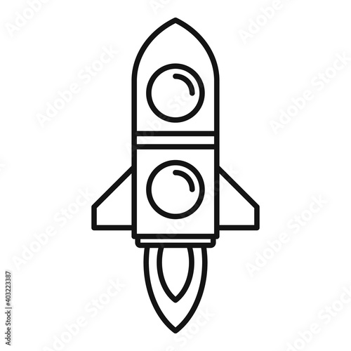 Product manager start rocket icon. Outline product manager start rocket vector icon for web design isolated on white background