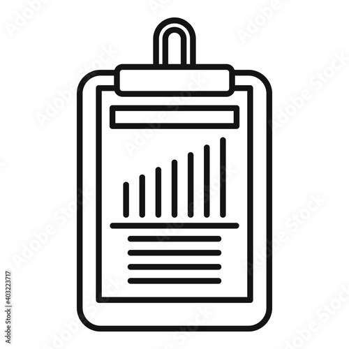 Product manager clipboard icon. Outline product manager clipboard vector icon for web design isolated on white background