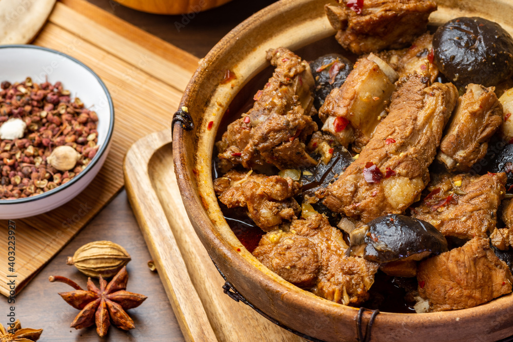 Fototapeta premium Delicious braised spareribs