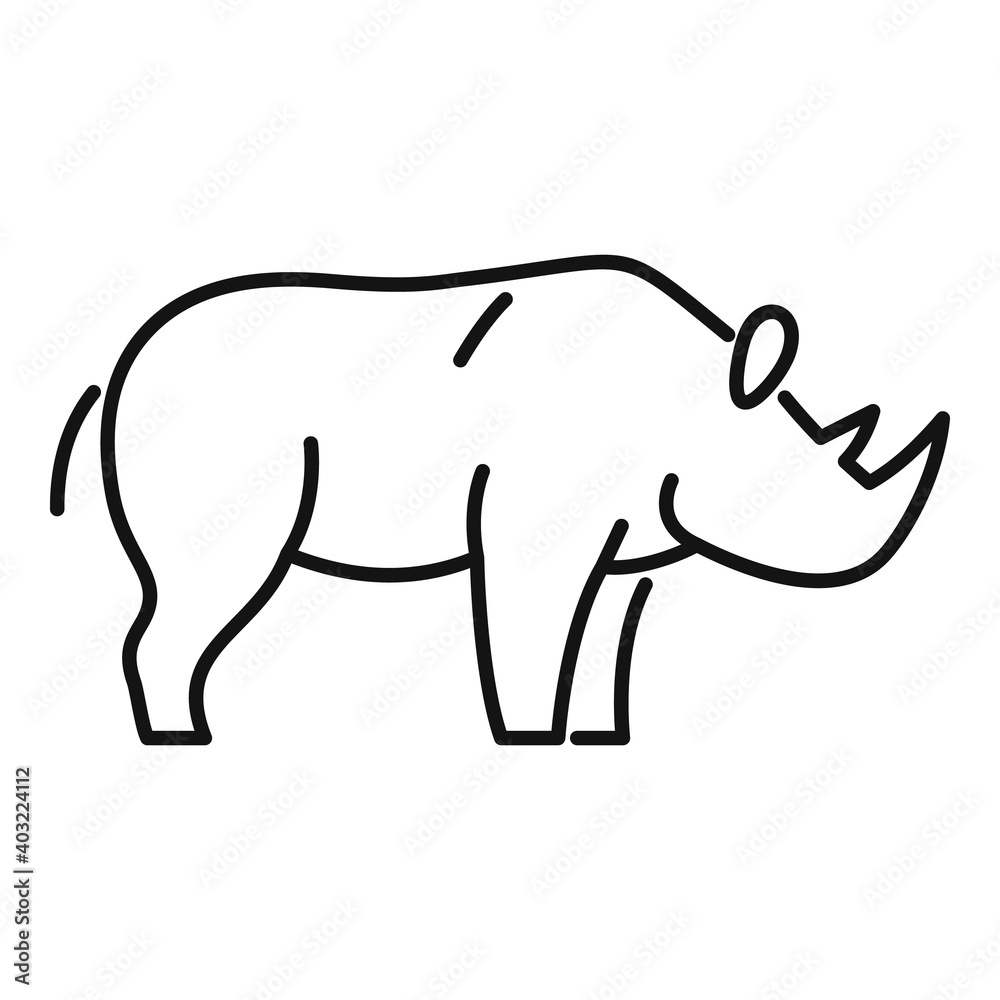 Rhino animal icon. Outline rhino animal vector icon for web design isolated on white background Rhino animal icon. Outline rhino animal vector icon for web design isolated on white background