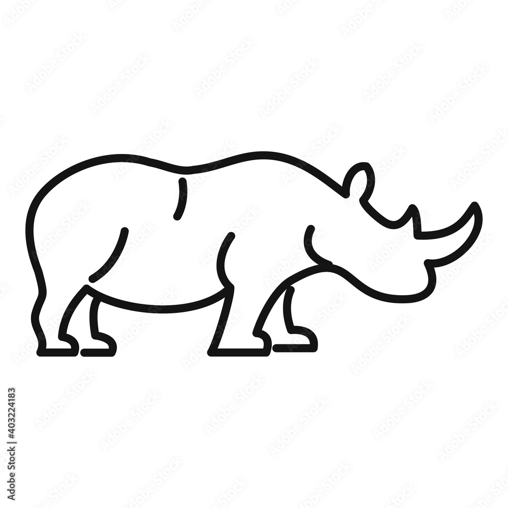 Rhino africa icon. Outline rhino africa vector icon for web design isolated on white background Rhino africa icon. Outline rhino africa vector icon for web design isolated on white background