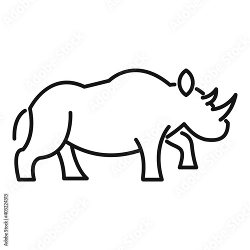Rhino wild icon. Outline rhino wild vector icon for web design isolated on white background