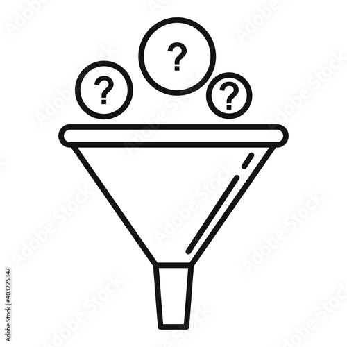 Sociology funnel icon. Outline sociology funnel vector icon for web design isolated on white background