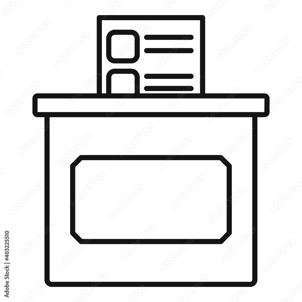 Sociology ballot box icon. Outline sociology ballot box vector icon for web design isolated on white background Sociology ballot box icon. Outline sociology ballot box vector icon for web design isolated on white background