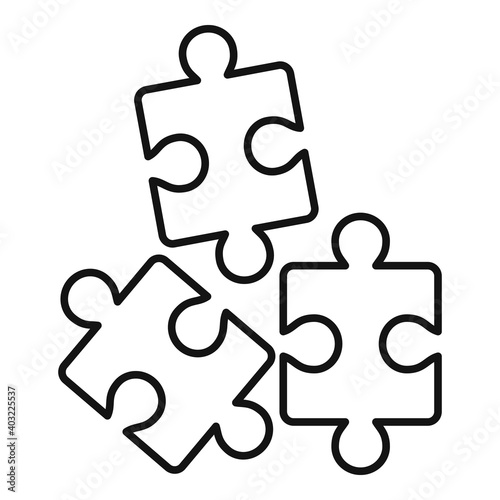 Sociology puzzles icon. Outline sociology puzzles vector icon for web design isolated on white background